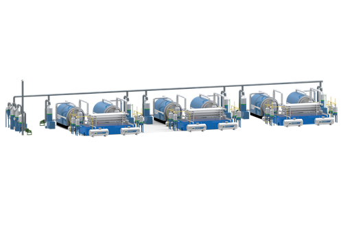 six sets of waste tire pyrolysis equipment